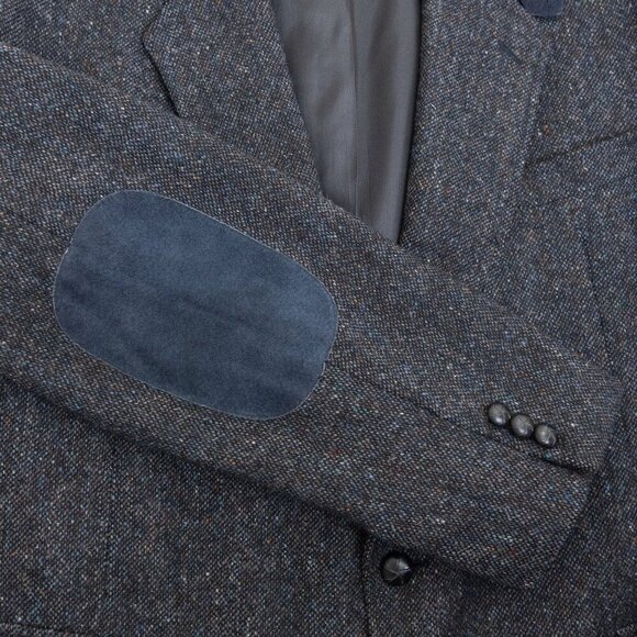 Vintage Tweed Sport Coat Wool Blazer Jacket Elbow Patches England 48 L Moores - Picture 9 of 16